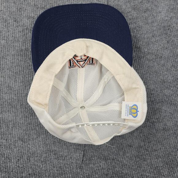 Vintage Auburn Tigers Hat Cap Snap Back Mens White Navy NCAA Football Mesh 90s - Picture 3 of 5